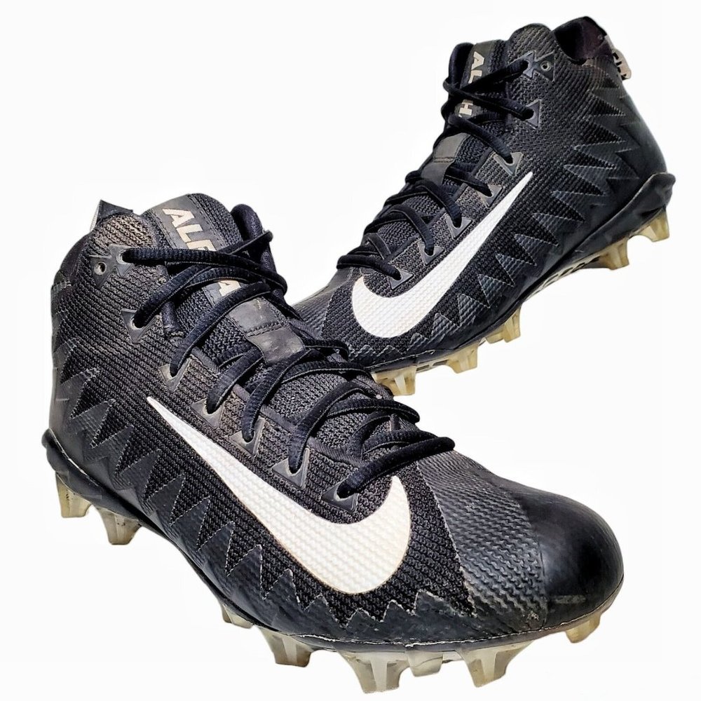 Nike Alpha Menace Black Football Athletic Cleats Shoes Mens 9.5 US 871451-010